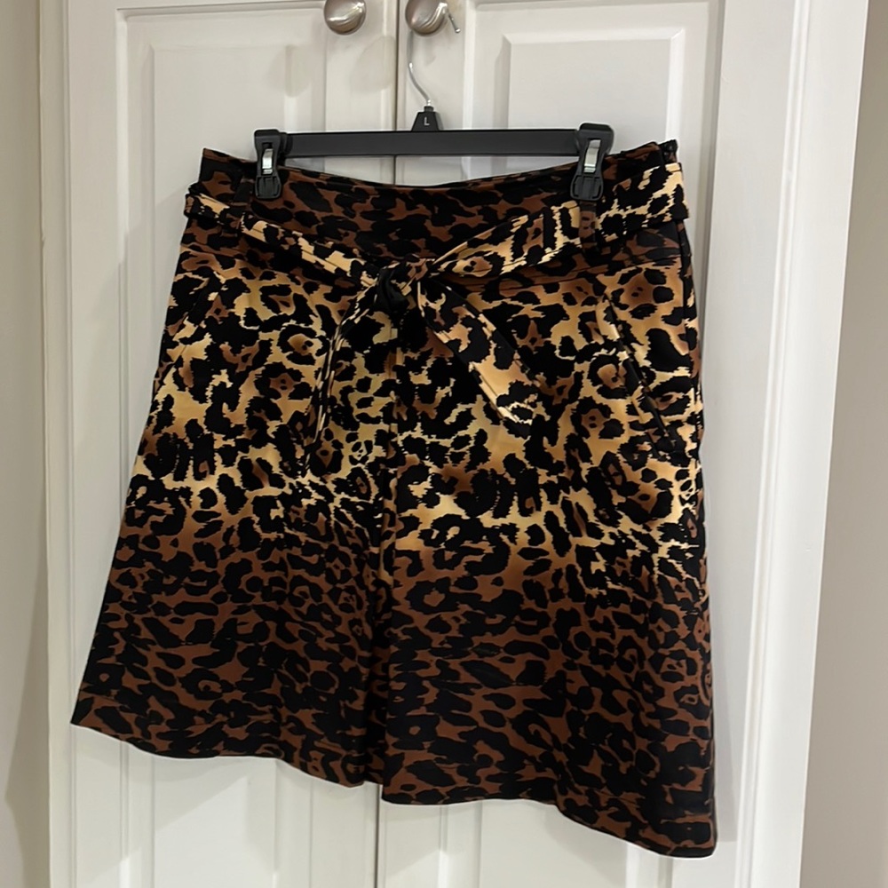 Belted leopard Etcetera skirt